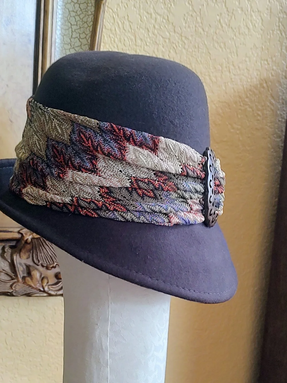 Scala Collezione Geometric Fedora Brown Wool